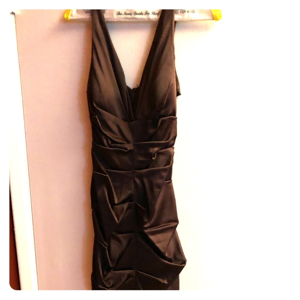 Brown Cache ruched dress